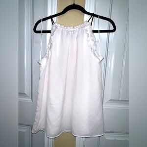 MANGO Textured Off White Halter Top